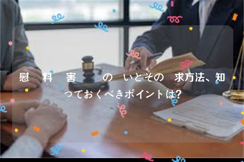 慰謝 料 損害 賠償 の違いとその請求方法、知っておくべきポイントは？